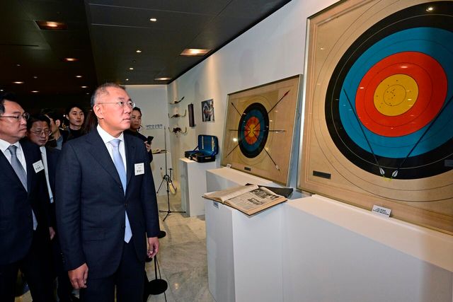 ▲대한민국 양궁 60주념 기념행사에 참석한 정의선 회장(사진=현대차그룹)