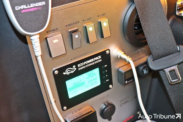 ▲패밀리카라반 싼타페 챌린저 캠핑카 컨트롤 패널(사진=최현진 기자)