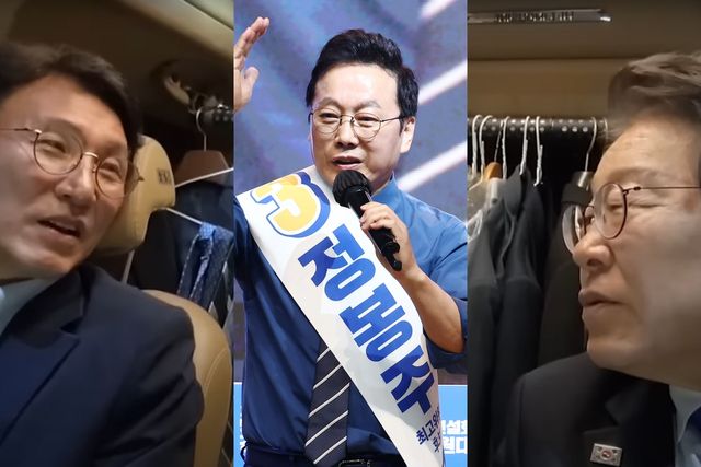 ▲ (왼쪽부터)김민석, 정봉주, 이재명. (사진=이재명 유튜브, 뉴스1, 오토트리뷴 편집)