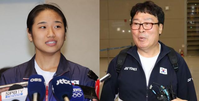 ▲ 안세영과 김택규 배드민턴협회장 (사진=뉴스1)