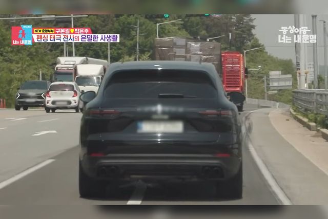 ▲포르쉐 카이엔에 탑승한 구본길(사진=유튜브'동상이몽')