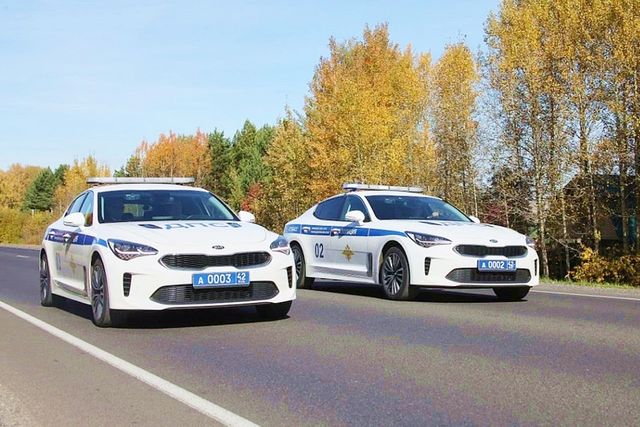 ▲러시아 경찰 의전차인 기아 스팅어(사진=)