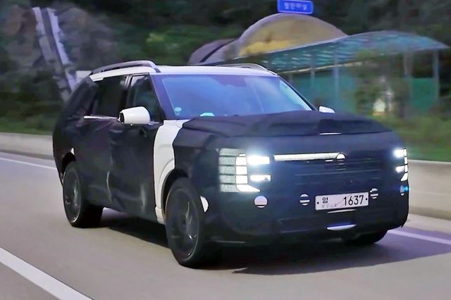 ▲신형 팰리세이드 테스트카(사진=유튜브 '숏카')