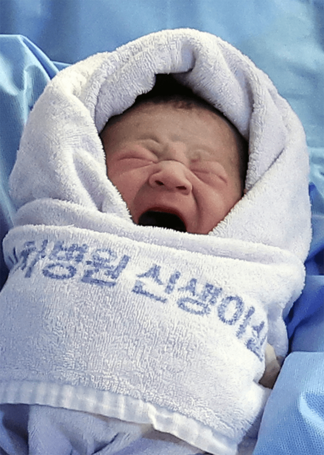 ▲을사년(乙巳年) 새해 첫날인 1일 오전 경기도 고양시 일산차병원에서 태어난 남아 (사진=연합뉴스)