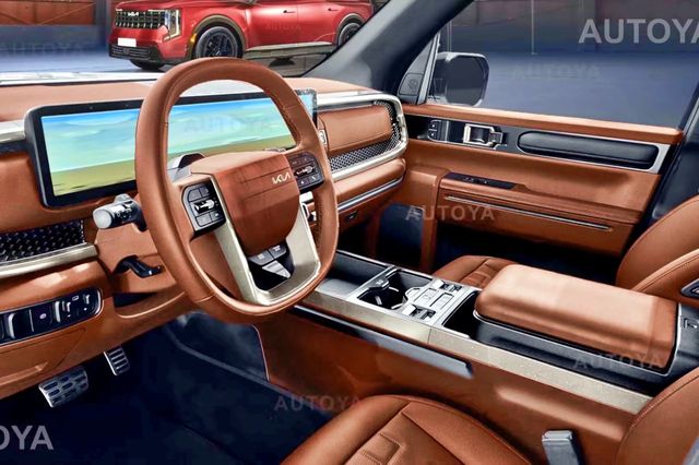 기아 신형 텔루라이드 실내 예상도 /사진=유튜브 'AutoYa INTERIOR'