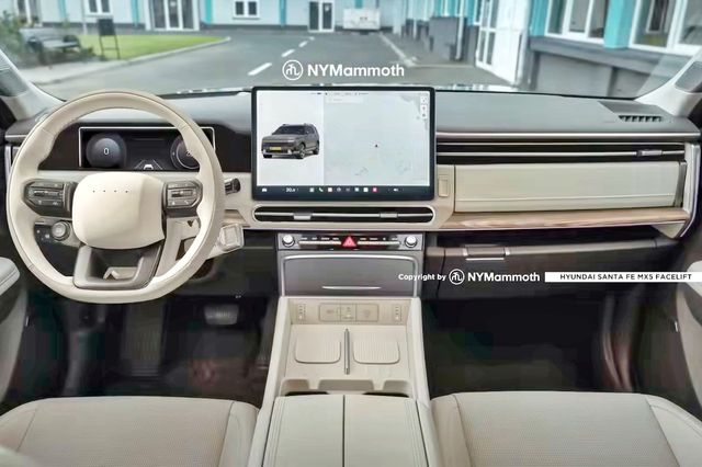 현대 싼타페 부분 변경 모델 실내 예상도 /사진=유튜브 '뉴욕맘모스'
