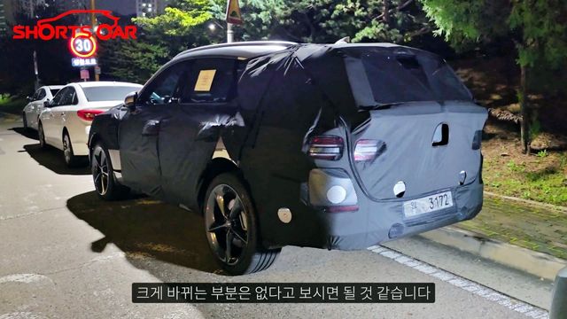 제네시스 GV80 하이브리드 테스트카 스파이샷 /사진=유튜브 '숏카 SHORTS CAR'