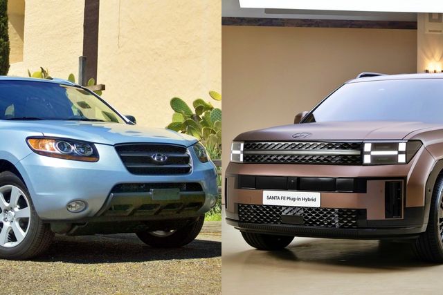 2005년 당시 판매된 2세대 싼타페 CM과 현행 5세대 싼타페 /사진=현대차