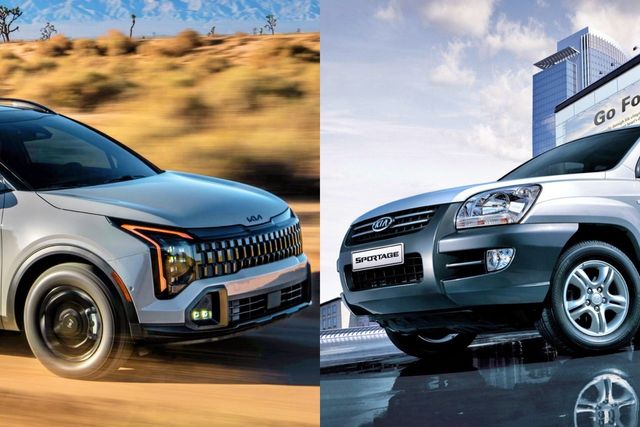 현행 5세대 스포티지와 2005년 당시 판매된 2세대 스포티지 /사진=기아