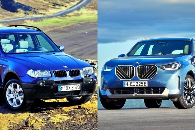 2005년 당시 판매된 1세대 X3와 현행 4세대 X3 /사진=BMW