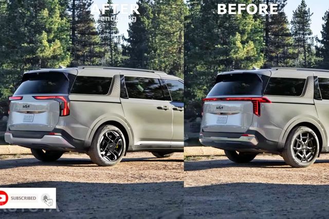 ▲신형 카니발 렌더링과 현행 카니발 비교(사진=유튜브 'AutoYa INTERIOR')