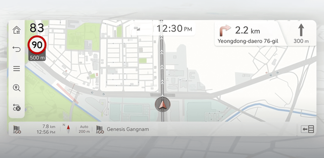 ▲제네시스 GV60의 네비게이션 화면 (사진=제네시스)