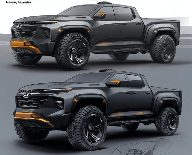 ▲현대 중형 픽업트럭 상상도 (사진=오토트리뷴, AI생셩이미지)