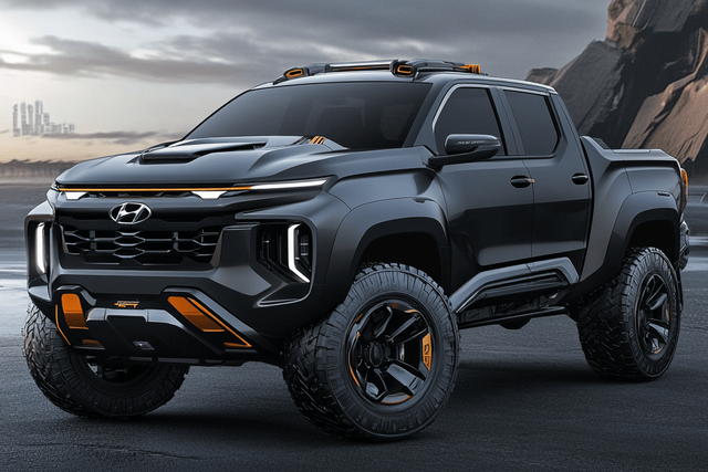 ▲현대 중형 픽업트럭 상상도 (사진=오토트리뷴, AI생셩이미지)