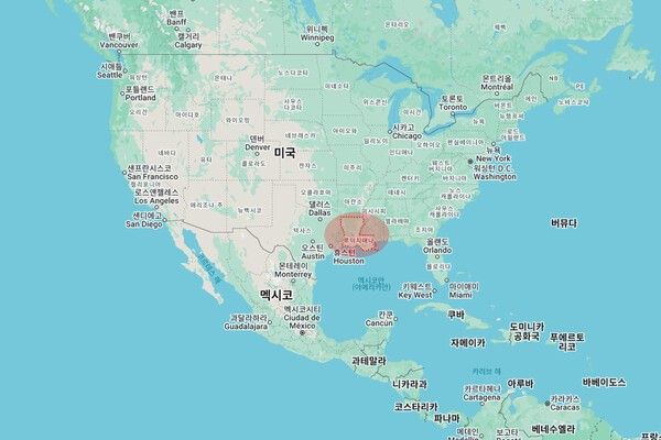▲루이지애나는 텍사스 바로 옆에 위치한다.(사진=구글지도)