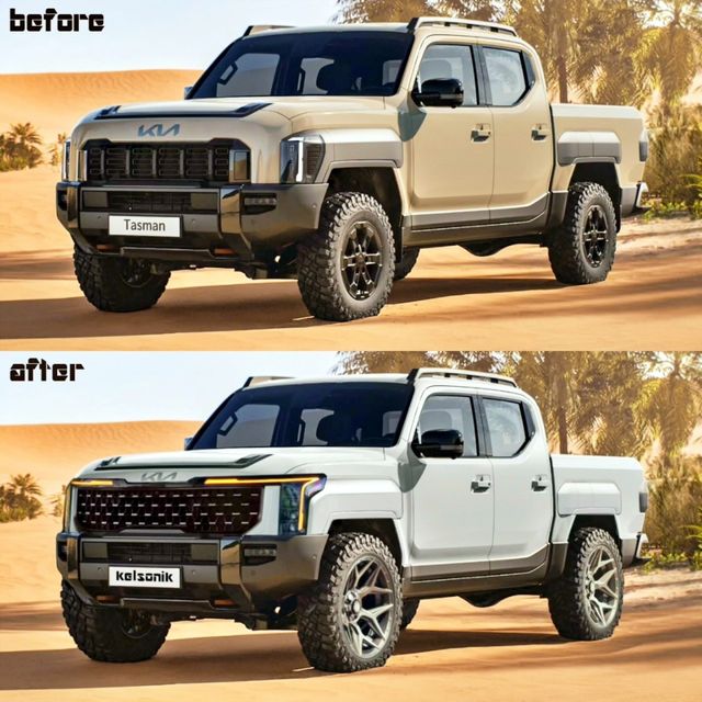 ▲현행 타스만과 디자인 수정 렌더링 비교(사진=인스타그램 'kelsonik')