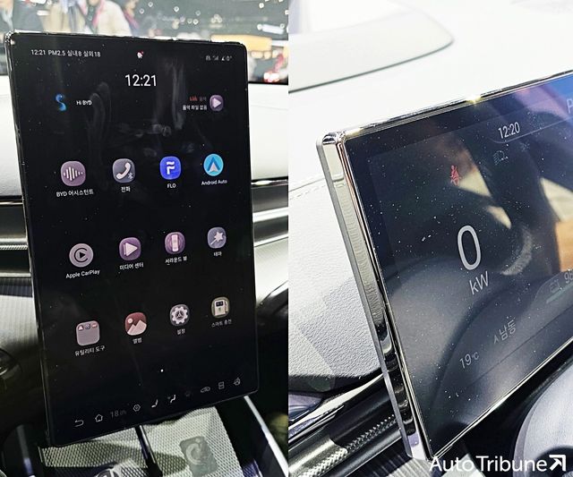 ▲BYD 씰의 회전형 센터디스플레이와 계기판 테두리 (사진=오토트리뷴)