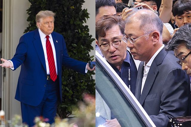 트럼프 대통령과 정의선 현대차 회장 /사진=연합뉴스, 오토트리뷴 DB