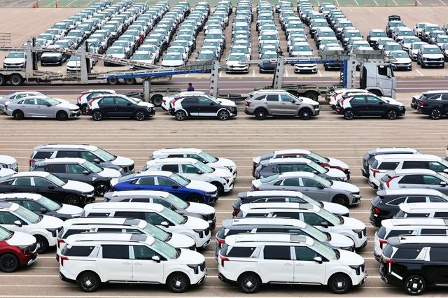 평택항에 수출 대기 중인 자동차 /사진=연합뉴스