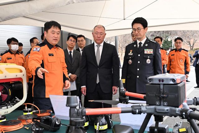 현대차그룹 무인소방차 기증식 /사진=현대차