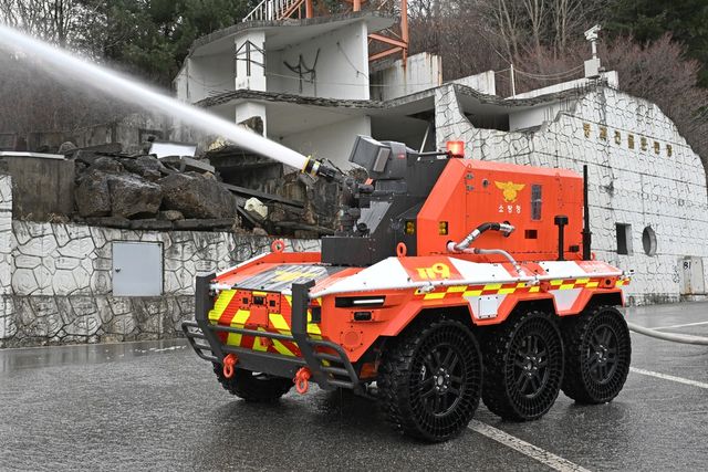 현대차그룹 무인소방차 기증식 /사진=현대차