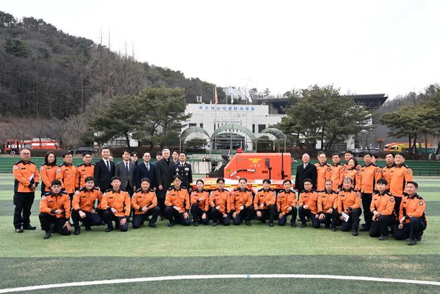 현대차그룹 무인소방차 기증식 /사진=현대차