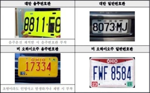 음주 운전 번호판 해외 사례 /사진=행정안전위원회 검토보고서
