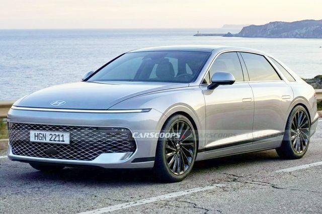 현대 그랜저 부분 변경 모델 예상도 /사진=Carscoops