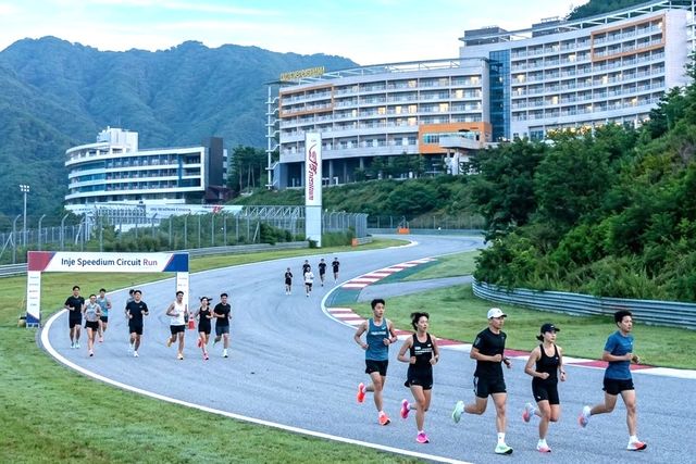 아침 일찍 서킷을 달리는 투숙객들 /사진=오토트리뷴 AI