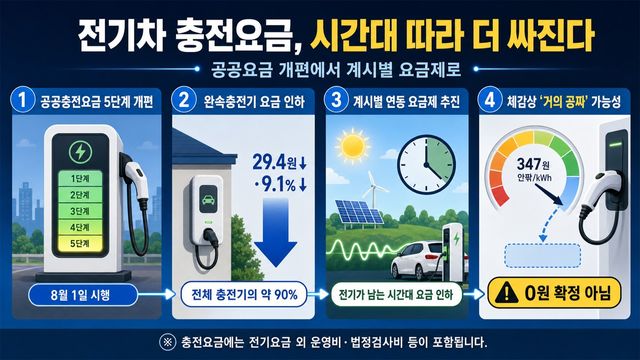 8월부터 실제로 시간대에 따라 충전요금이 달라진다. 기사 이해를 돕기 위한 AI생성 이미지 /제작=오토트리뷴