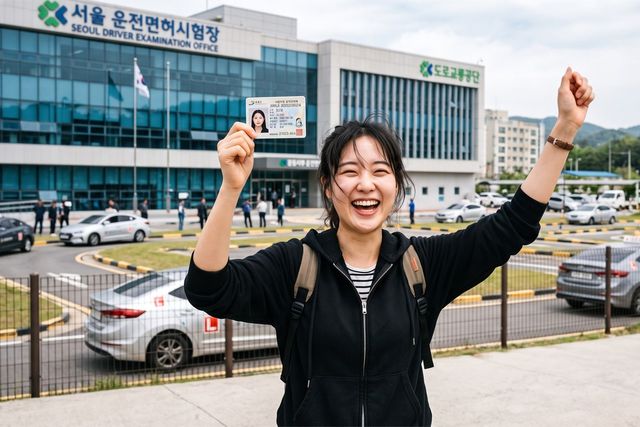 운전면허 취득 후 환호하는 여성 /사진=AI생성