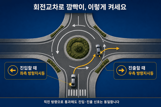 회전교차로 깜빡이 이렇게 켜세요 /제작=오토트리뷴