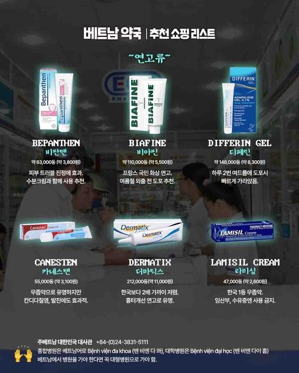 2025 베트남 약국 쇼핑리스트 / ©여행톡톡