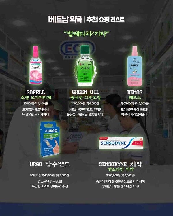 2025 베트남 약국 쇼핑리스트 / ©여행톡톡