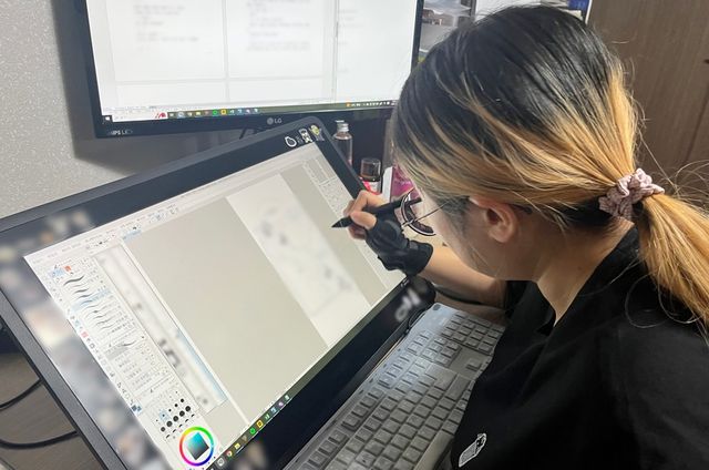 콘티 작업을 진행하는 안수빈 씨의 모습 /김민