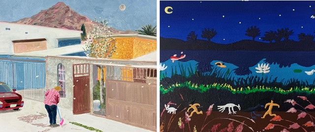 갤러리 언플러그드 '더 기프트' 전시회에 소개될 안소현의 '계절의 흔적을 모으다보니 고요해지는 마음‘(왼쪽)과 온예원의 'Life'(오른쪽)