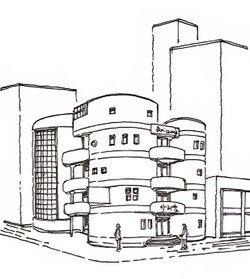 김중업의 서산부인과의원(현재 아리움 사옥) /그림=손웅익