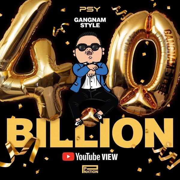 2021년 3월 싸이의 '강남스타일' 유튜브 조회수 40억뷰 달성을 기념하는 프로모션 이미지 /연합뉴스