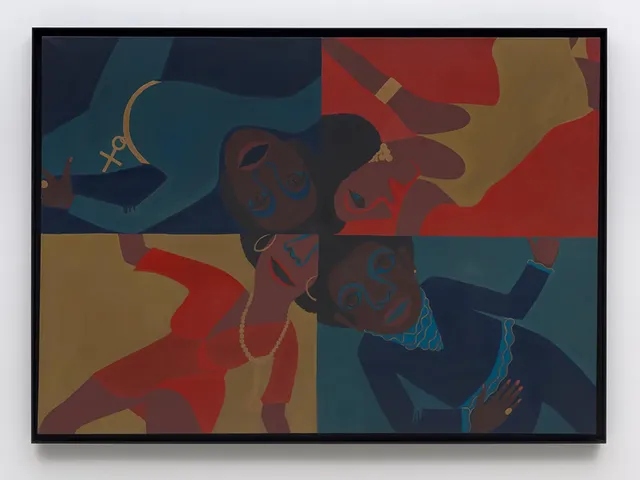 Faith Ringgold Black Light #12: Party Time, 1969 &nbsp;oil on canvas, 60 x 86 in /Courtesy of &nbsp;Glenstone Museum MD.