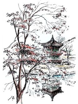 향원정의 겨울 /그림=손웅익