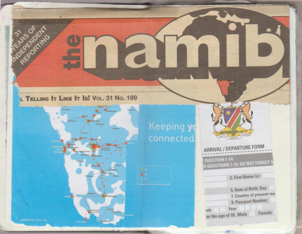 빈트후크 시내 길에 굴러다니던 나미비아 신문지 /사진=윤마디&nbsp;