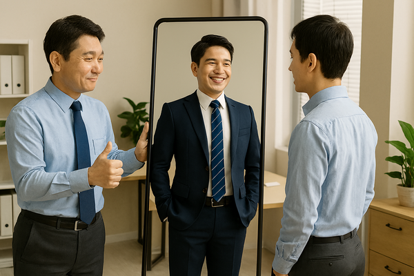 만약 나에게 가장 중요한 타인인 리더가 나를 볼 때마다 ‘자네는 잠재력이 넘치는 차세대 리더야’라는 눈빛으로 대한다면 어떨까? 직원은 그 거울(리더의 시선)에 비친 자신의 모습을 내면화(Internalization)하기 시작한다. /copilot