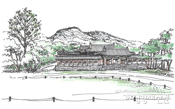 일부 복원된 경희궁/ 그림=손웅익