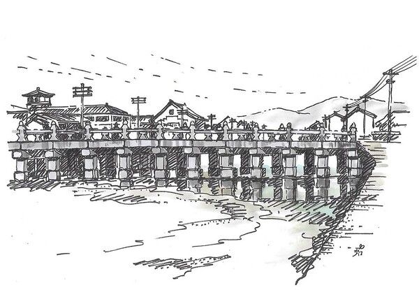 일제강점기 시절 청계천의 수표교 /그림=손웅익