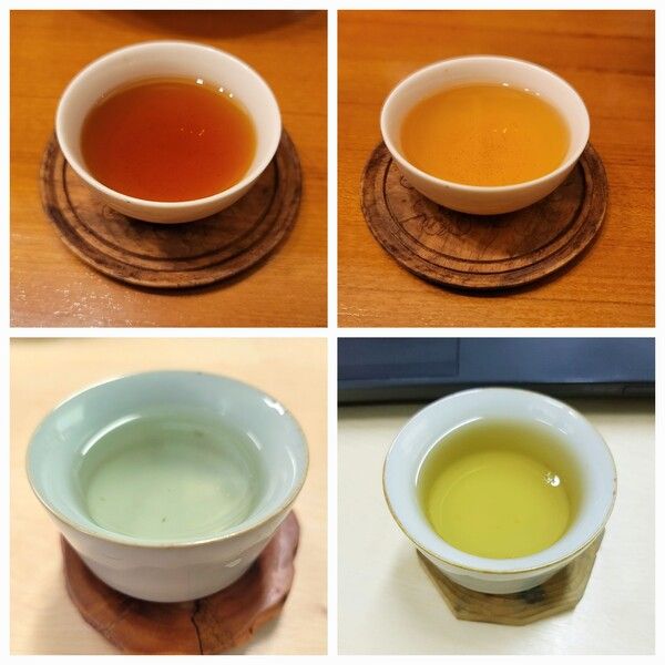 녹차, 홍차, 생차, 숙차의 탕색이 다르게 나오는 건 폴리페놀 성분의 변화 때문이다. 녹차와 생차는 연두색, 홍차와 숙차는 진노랑색에서 검붉은색이다. /김정관