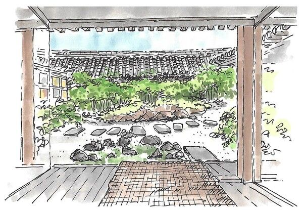 정원을 잘 가꾼 카페 /그림=손웅익