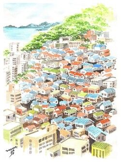 감천 문화마을/ 그림=손웅익