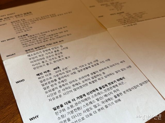 유카씨가 지난 2019년 가게를 오픈하기 전, 자신의 가게의 컨셉을 미리 적어둔 '플래너' /김현우 기자