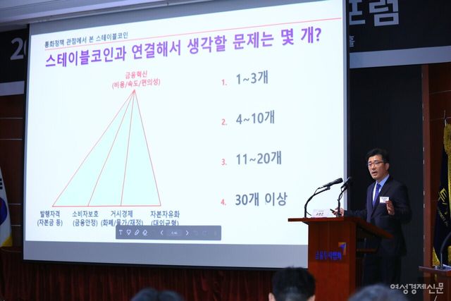 차현진 호서대 디지털금융경영학과 교수가 발표를 하고 있다. /류빈 기자