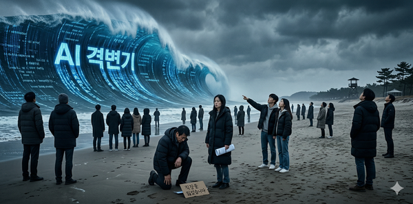 인공지능(AI)이 몰고 온 충격파는 그 크기와 속도 면에서 과거의 어떤 혁명보다 압도적이다. /제미나이 나노바나나